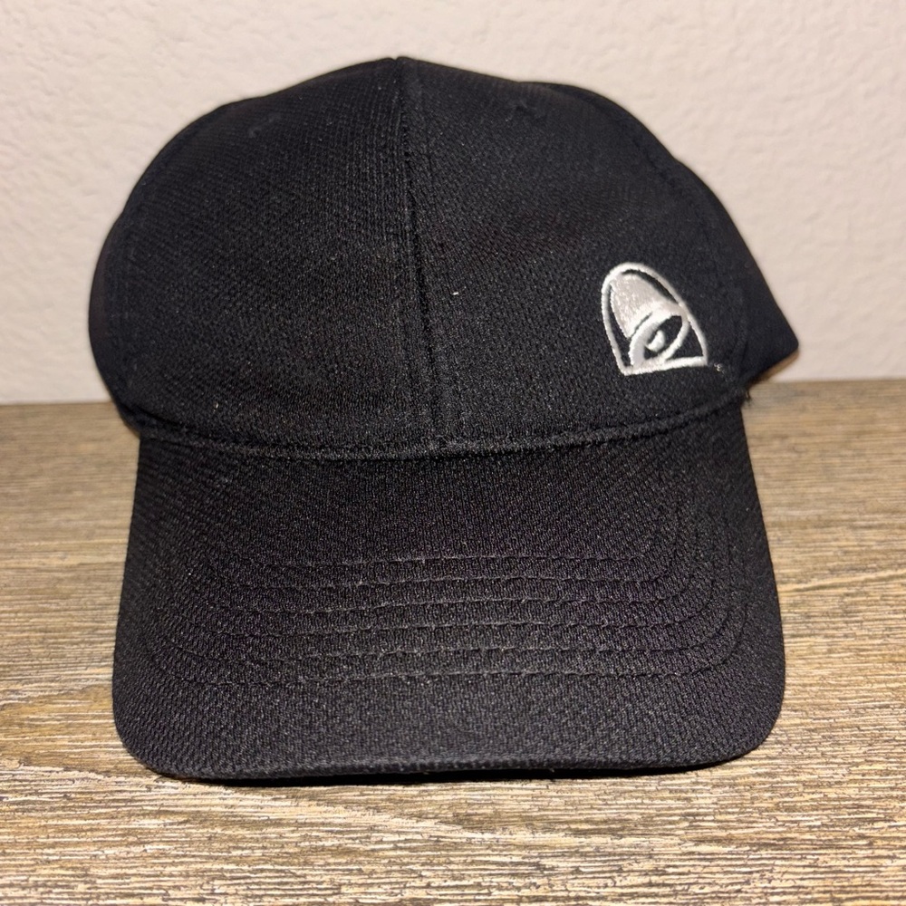 Taco Bell Employee Uniform Hat Cap Black Snapback White Bell Logo
